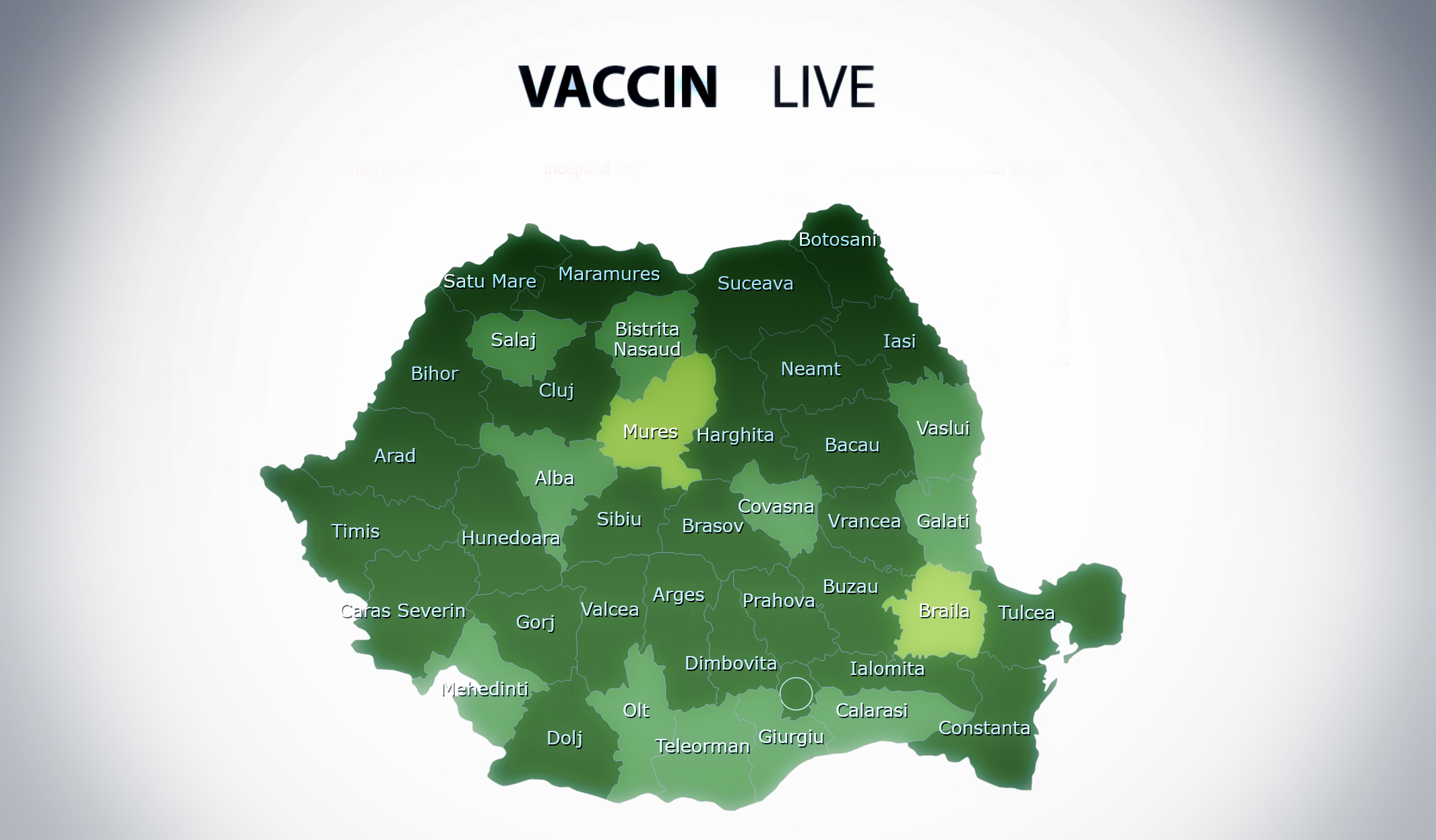 Locuri disponibile în centrele de vaccinare - Harta vaccinare Covid-19 în timp real